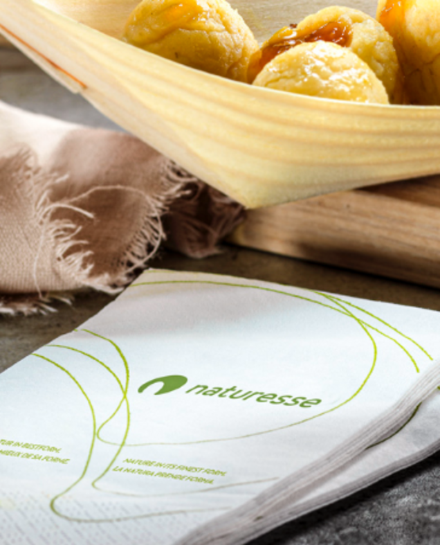 Imprinted white naturesse napkin Imprinted white naturesse napkin